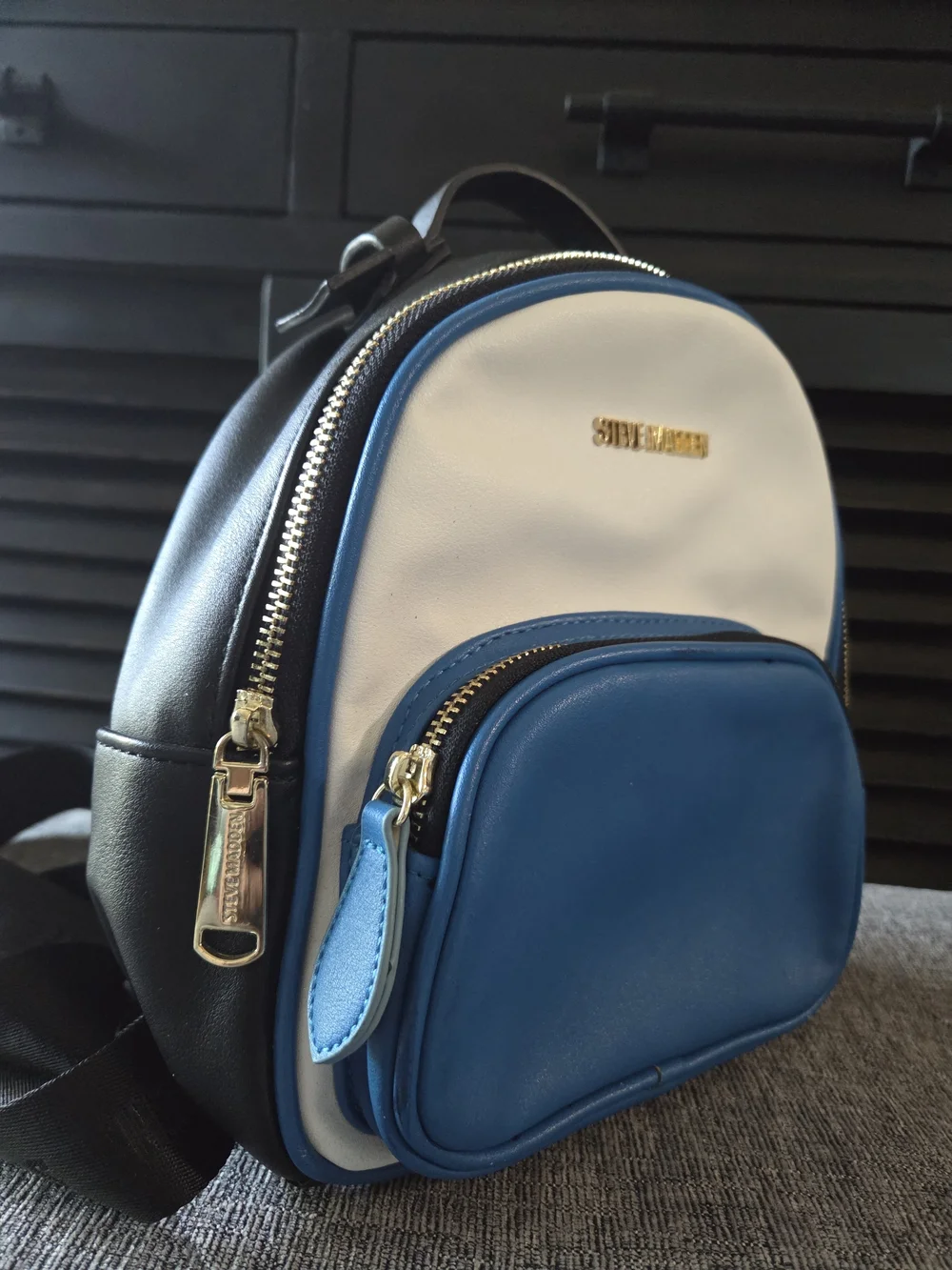 Steve Madden Blue & White Mini Backpack Crossbody